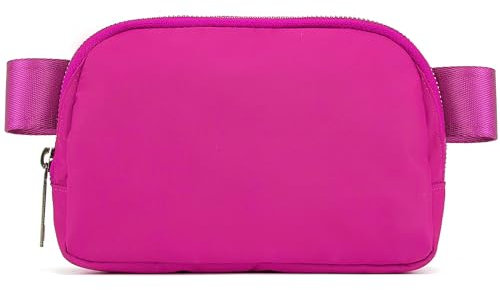 YOSHUYUKI Unisex-Gürteltasche mit verstellbarem Riemen, wasserdicht, Sherpa-Stil, kleine Bauchtasche, Crossbody-Tasche für Workout, Laufen, Reisen, Wandern, Fuchsia, 1 Liter