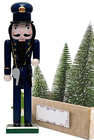 Nutcracker Christmas,Policeman Nutcrackers Collectors Figures - Wooden Christmas Nutcracker Figure 14-inch Festive Collectible Nutcracker Home Decor