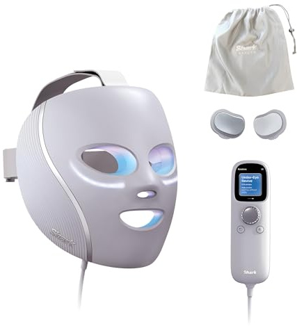 Shark CryoGlow LED Face Mask with Under-Eye Cooling, Anti-Ageing & Blemish Repair, Red & Blue LED, Infrared Light Therapy, USB-C, Remote Control, Storage Bag, Adjustable Straps, Lilac Chill FW312PLUK