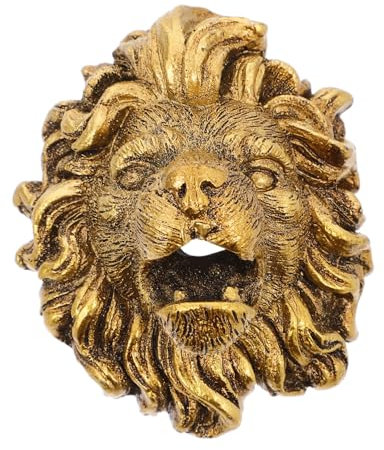 Amosfun Outdoor Lion Head Wall Fountain Nozzle Garden Water Feature Rustic Resin Nozzle for Column Fountain