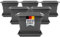 Lot de 6 grands pots de fleurs d'extérieur - 40 x 40 cm - 46 l - Avec soucoupe - En plastique - Fabriqué en Allemagne - Anthracite