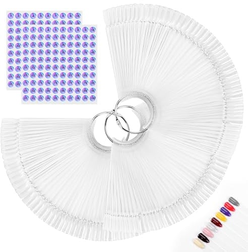 150 Pieces Nail Pattern Sticks with Ring and Number Stickers, Colour Pattern for Nail Polish, Nail Art Accessories for Nail Techniques, Must for Nail Art