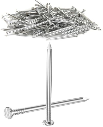 Lot de 100 clous en acier inoxydable de 50 mm pour brique, plâtre et bois