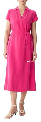 Comma Kurzärmeliges Midikleid aus Viskosemix mit V-Ausschnitt