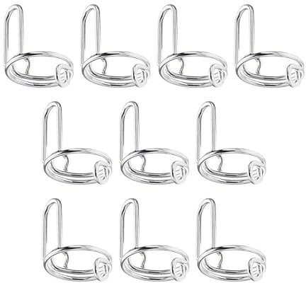 DEVNWIGMO Set of 10 Adjustable Nail Rings for Nail Art, Without, silver