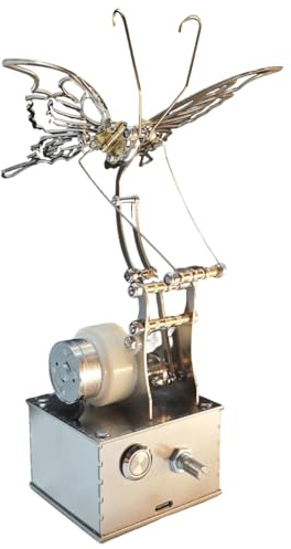 Cubertime Mechanisches Insektenmodellbausatz, DIY 3D Metall Schmetterling Skulptur Dynamische Flapping Flügel STEM Montage Art Desk Decor Hobby Geschenk für Erwachsene & Hobbyisten