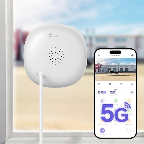 FAMVIVA 2K Indoor Window Camera, Dual-Band 2.4/5GHz WiFi Window Security Cameras for Looking Outside, AI Human Detection, Colour Night Vision, Anti-Glare & Anti-Reflection