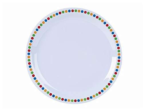 Genware Melamine 9 Plate- Coloured Circles - Quantity 12