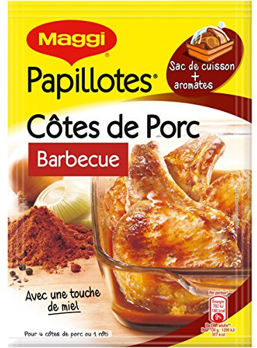 Maggi Papillotes Côtes de Porc Goût Barbecue (1 Sachet) - 28g, lot de 8
