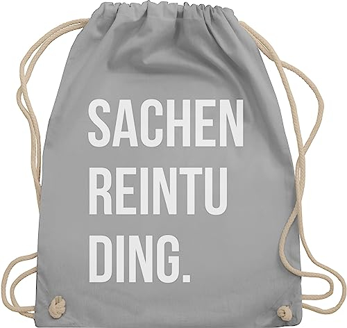Shirtracer Turnbeutel Rucksack - Festival Zubehör - Sachenreintuding I Sachen Reintu Ding I - Unisize - Hellgrau - hipster bag festival-bag geschenk weihnachten tu beutel