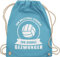 Turnbeutel Rucksack - Geschenke Zubehör - Zum Volleyball geboren. Zur Schule gezwungen - Unisize - Hellblau - geschenk volleyballer volleyballtasche sport geboren beutel volleyball-turnbeutel