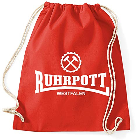 Styletex23 Ruhrpott Westfalen Ruhrgebiet Turnbeutel Sportbeutel Gym Bag, red