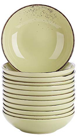 vancasso, Serie NAVIA Suppenteller aus Porzellan, Suppenteller, Salatschüssel, 12-teilig, 700 ml
