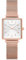 Rosefield Damenuhr The Boxy XS Roségold 22 * 24 mm Quadratisches Gehäuse mit Weißem Zifferblatt und Roségoldenem Band - QMWMRG-Q040