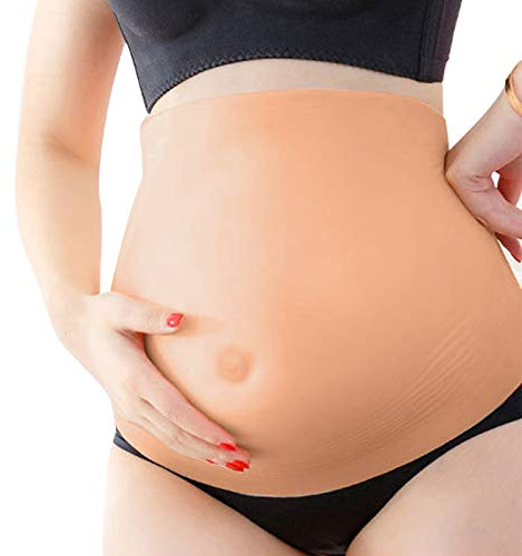 Faux Ventre de Femme Enceinte, Faux Ventre en Silicone Souple Real Feel 3-10 Mois, Ventre de Femme Enceinte Ventre Artificiel, Idéal pour la Photographie, l'acteur, Le Cosplay, la Parodie(M)