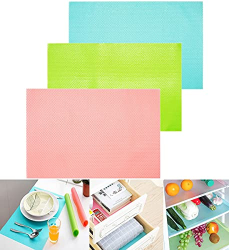 16 Stück Kühlschrankmatten, rutschfeste Kühlschrankmatten Multifunktionale Matte abwaschbar und DIY Kühlschrank Matten Silikon Kühlschrank Pads Place Matten für Familie, 45 x 29 cm
