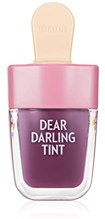 Etude House Dear Darling Helado de tinte en gel al agua (PK004 Rojo frijol rojo) (21AD) | Tinte labial vívido de alto color con minerales del extracto de baya de jabón para hidratar tus labios