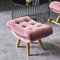 W&X Modernen Sitzhocker Sitzpouf Mit Holzbeine,Gepolstert Samt Sitzpouf,Bequem Ruhe Polsterhocker Couch Hocker Für Wohnzimmer Schlafzimmer-Rosa 60x35x30cm(24x14x12inch)