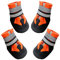 AMOMYDOG Hundeschuhe, 4 Stück Atmungsaktive Hunde Schuhe Outdoor mit Rutschfester Sohle, Verstellbarem Reflektierendem Klettverschluss Hundestiefel für kleine, Mittlere und Große Hunde (Orange, XXL)
