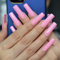 Pink Glossy False Nails Super Long Square Fake Nails Party Prom Woman Girl Acrylic Salon DIY 24 pcs/kit