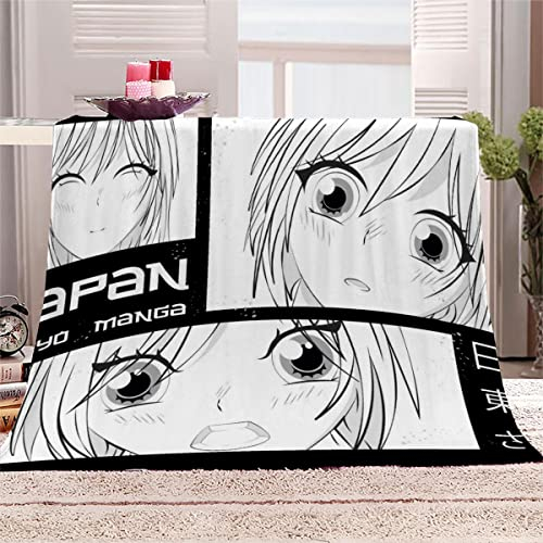 Aolity Kuscheldecke 150x200 cm Anime Mädchen Manga Decke Camping Kuscheldecke Flanelldecke Weich Wohndecke Sofadecke Decke für Kinder Erwachsene Kuscheldecke Draußen