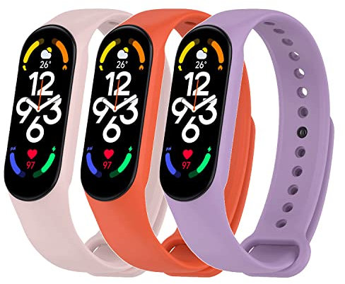 Baaletc Armband Kompatibel mit Xiaomi Mi Band 7,Mi Band 7 Smart Ersatzbänder Bunte Soft Silikon Armband Smartwatch Ersatzarmband für Xiaomi Mi Band 7