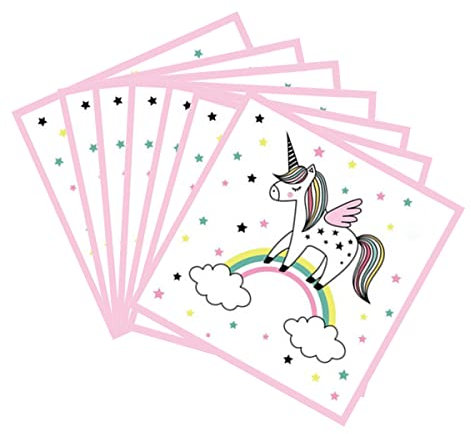 33cm Unicorn Serviettes - 20Pcs Party Disposable Paper Napkins, 2 Ply, Decorative for Bar, Restaurant, Party
