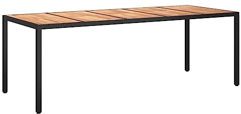 vidaXL Gartentisch Schwarz 250x100x75 cm Poly Rattan
