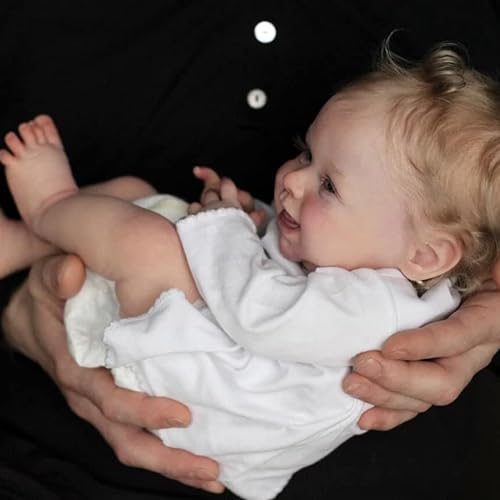 Anano Reborn Puppen Lebensecht 50cm Reborn Baby Mädchen Die Aussehen Wie Echte Babys Puppe Mit Einem Lächeln Für Babys Mit Dummy-Flasche… (Harper White)