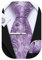 Barry.Wang Herren Krawatte 160 cm Seide Slim Paisley/Einfarbig Mode Taschentuch Manschettenknöpfe Clip 4 Stück Klassische Hochzeit Business Party, deep purple, Einheitsgröße