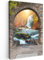 MuchoWow© Wandbilder Klein 20x30 cm Mini Schlafzimmer Home Deko Wohnung Bild Wohnzimmer Fotoleinwand Wand Bilder Leinwand Wall Decor Fensterblick - Wasserfall - Herbst - Landschaft