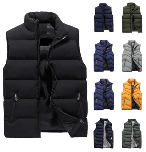 Generisch Herren Weste Elegant, Outdoor Wasserdichte Softshell Ärmellose Jacke Mit Reißverschluss Taschen Daunenweste Gilet Westen Schwarz Daunen Sommer Kapuze Leichte Sport (M, Black)
