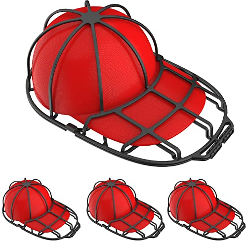 XQXA Cap Washer für Baseballmützen, gebogener Käfig-Reiniger, Shaper für Waschmaschine oder Geschirrspüler, Kunststoff, passend für Kinder und Erwachsene (Schwarz-3 Stück)
