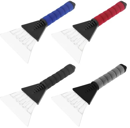 4 raspadores de hielo de plástico, ideales para diferentes escenarios como varios congeladores y parabrisas de coches, raspadores de hielo para descongelar congeladores