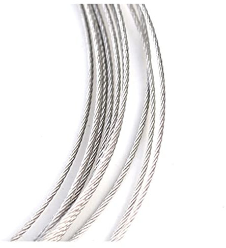 Drahtseil 5 Meter 316 Edelstahl-Drahtseil 7 x 7 Marinequalität 0,8 mm 1 mm 1,2 mm 1,5 mm 2 mm 2,5 mm 3 mm Kabel (Size : 1.5mm)