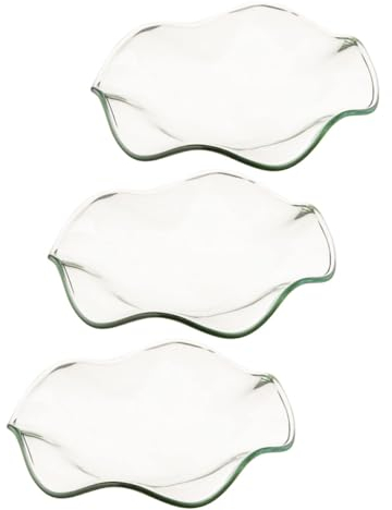 LIFKOME 3pcs Wavy Oil Warmer Dish Wax Warmer Plate Replacement Dish Wax Warmer Dish Candle Warmer Plate Wax Burner Dish Wax Melter Oil Burner Essential Oil Hot Plate Oil Storage Glass