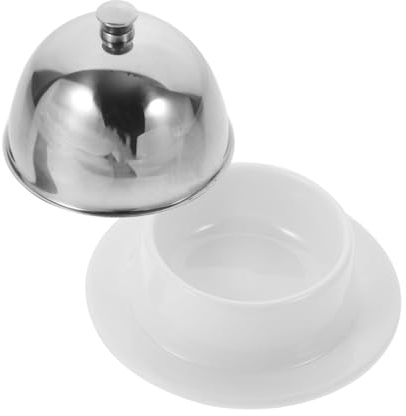Luxshiny Mini Mantequillera Mantequera Cerámica con Tapa Cúpula Bandeja Redonda para Mantequilla Vasija Plato Mantequilla Granja Bandeja con Tapa Soporte para Contenedor Queso