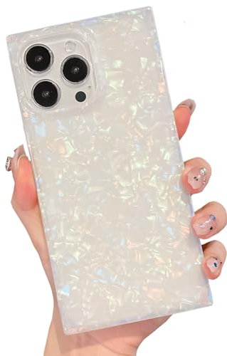 TETAW Cute Square Edge Compatible with iPhone 13 Pro Max Case 6.7 Inch,Sparkle Luxury Glitter Colorful Shell Cases for Women,Girly Bling Slim Soft TPU Shockproof Protective Cover(Colorful Shell)