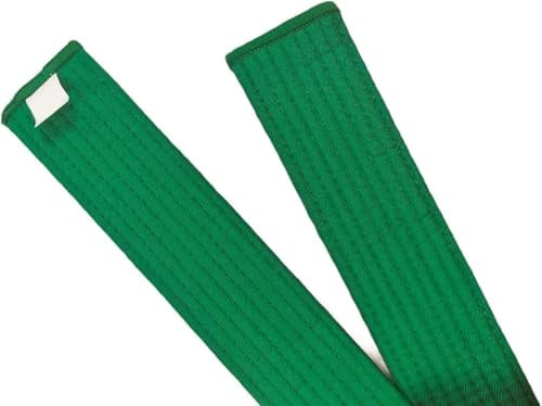 Pandiui23 Professioneller Taekwondo-Karate-Judo-Gürtel, doppelte Umwicklung, Kampfkunst, Streifen, Sportgürtel (1, Grün, 2,2 m)