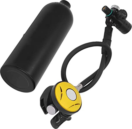 Juego de Tanque de Buceo de 1 L, Equipo de Buceo con Cilindro de Oxígeno para Tanque de Buceo de Aleación de Aluminio para Rescate de Exploración Subacuática
