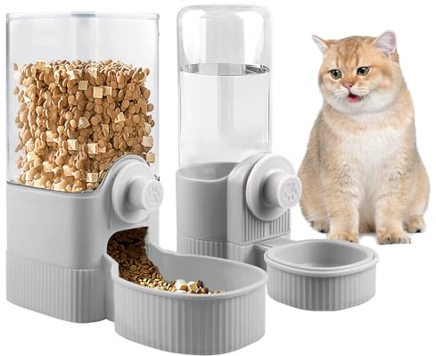 Trinkflasche Kaninchen Automatischer, Hasentränke Automatischer Futter- und Wasserspender 2 Stück, Automatischers Futterspender Hängend für Katzen Meerschweinchen Hamster Kaninchen