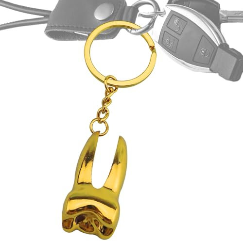 Kixolazr Zahn-Schlüsselanhänger | Zahn-Schlüsselanhänger, Legierung, Zahn-Schlüsselanhänger, Zahn-Schlüsselanhänger für Zahnarzt, Handtaschen-Anhänger, gold, Refer to description