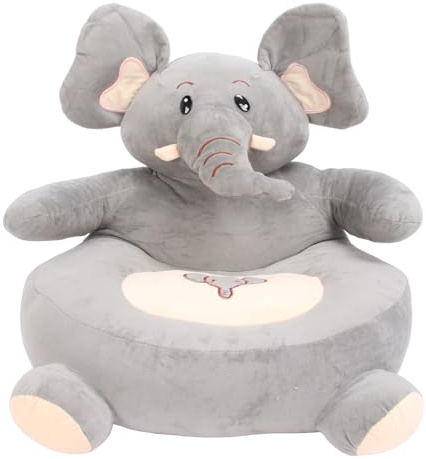 plplaaoo Plüsch Charakter Kinderstuhl weiche komfortable Cartoon gefüllte Tiersofa für Kleinkinder Kinder Kinderzimmer Spielzimmer Kristall Samt Material Leicht tragbar (Kleiner Elefant)