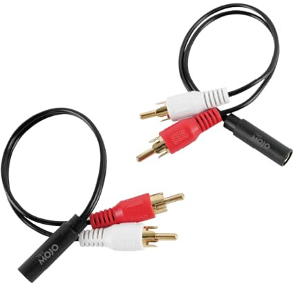 Tecmojo 2 Pack Audio Y Cable 3.5mm Female to 2 RCA Splitter Male Audio Y Cable, Gold Plated Adapter for TV, Smartphones, Record Player, MP3, Tablets, Speakers, Home Theater
