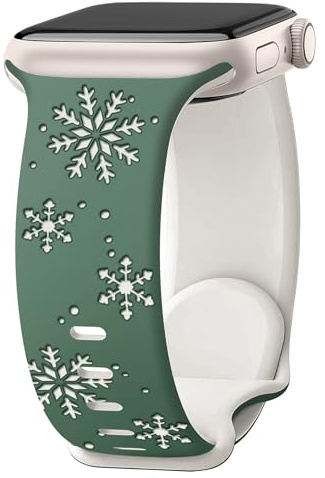Ocaer Weihnachten Armband Kompatibel mit Apple Watch 46mm 45mm 44mm 42mm 41mm 40mm 49mm 38mm, Sport Silikon iWatch Band für Apple Watch Series 11 10 9 8 7 6 5 4 Ultra SE 3 2 1, Damen Herren