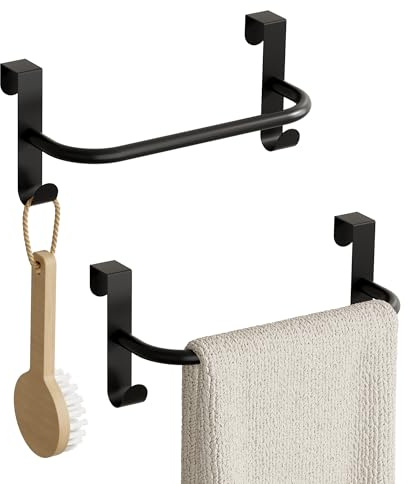 SAYAYO 2 Pcs Porte Serviette Accroche Torchon Cuisine Suspendre, 23CM Noir