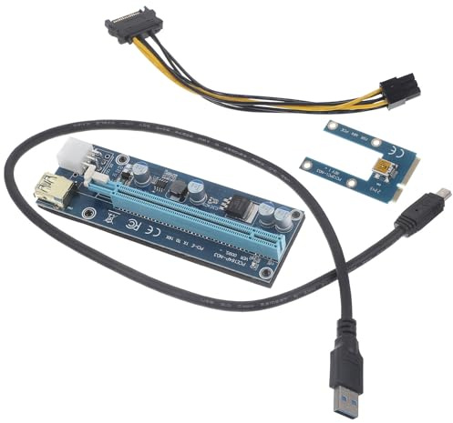 Zerodeko Pcie Grafikkarten Erweiterungskabel Externe Grafikkarte für Laptop mit 60cm USB Kabel Mining und Multimedia Gaming Blaue Mining Grafikkarte Pci E X16