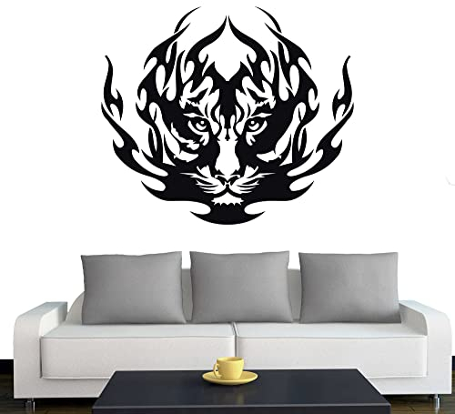 Klebesüchtig A080 Wandtattoo Tiger Tribal 70cm x 60cm schwarz - Dekoration - Bad - Wohnzimmer - Aufkleber - Wandsticker