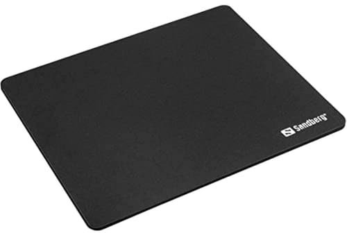 Sandberg Mousepad Black | Tapis de Souris Noir pour Souris Boule, Optique, Filaire, sans Fil | Tapis de Bureau Confortable | pour Le Bureau Les Jeux Le Travail Les études | Contrôle précis