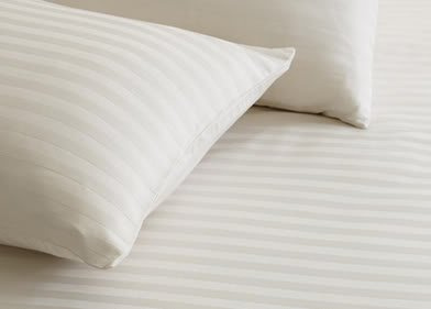 Cream King Size 300 Thread Count Egyptian Cotton Striped Duvet Cover Set by Viceroybedding